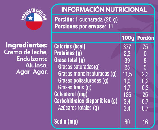 Manjar keto sin lactosa