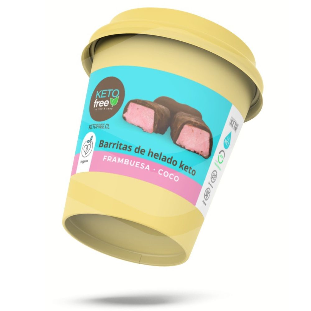 Barritas Keto helado frambuesa - coco